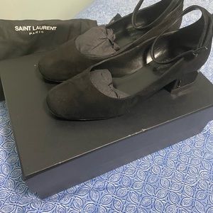 black vintage ysl mary janes